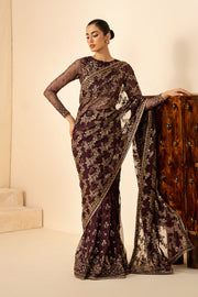 Zarif Riwayat Embroidered Luxury Net Unstitched 3Pc Suit - BAZM