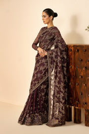 Zarif Riwayat Embroidered Luxury Net Unstitched 3Pc Suit - BAZM