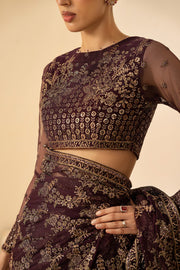 Zarif Riwayat Embroidered Luxury Net Unstitched 3Pc Suit - BAZM