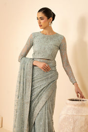 Zarif Riwayat Embroidered Luxury Net Unstitched 3Pc Suit - MINTARA