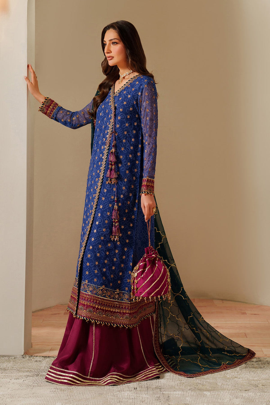 Alizeh Fashion Fleur Embroidered Chiffon Unstitched 3Pc Suit AF-CH-2198-Rahsa