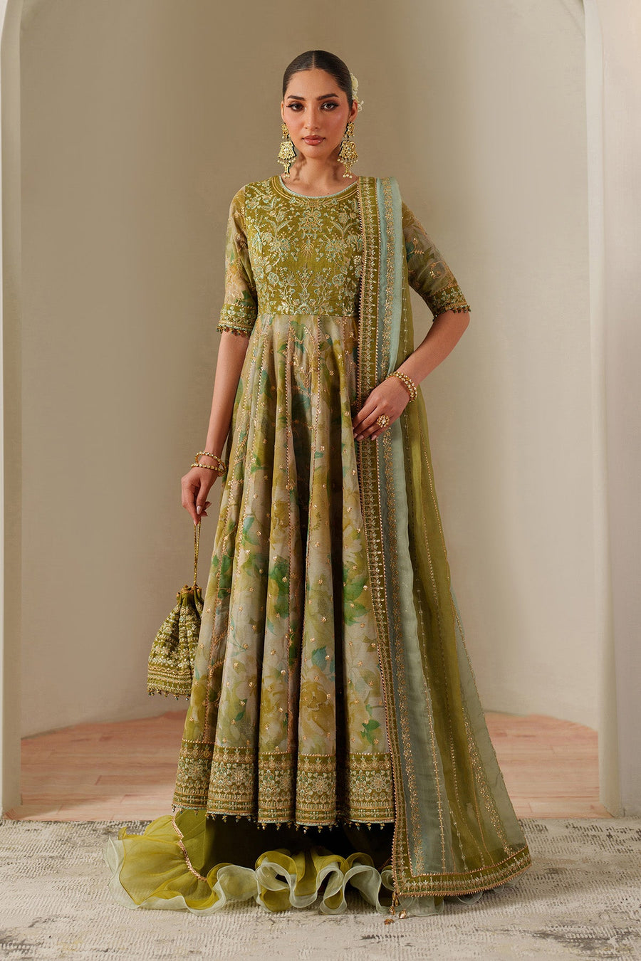 Alizeh Fashion Fleur Embroidered Silk Unstitched 3Pc Suit AF-CH-2195-Renee