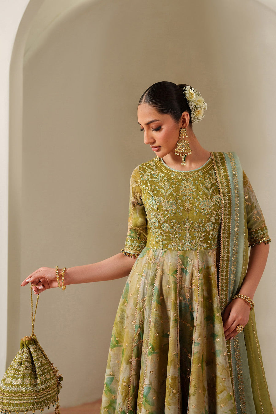 Alizeh Fashion Fleur Embroidered Silk Unstitched 3Pc Suit AF-CH-2195-Renee
