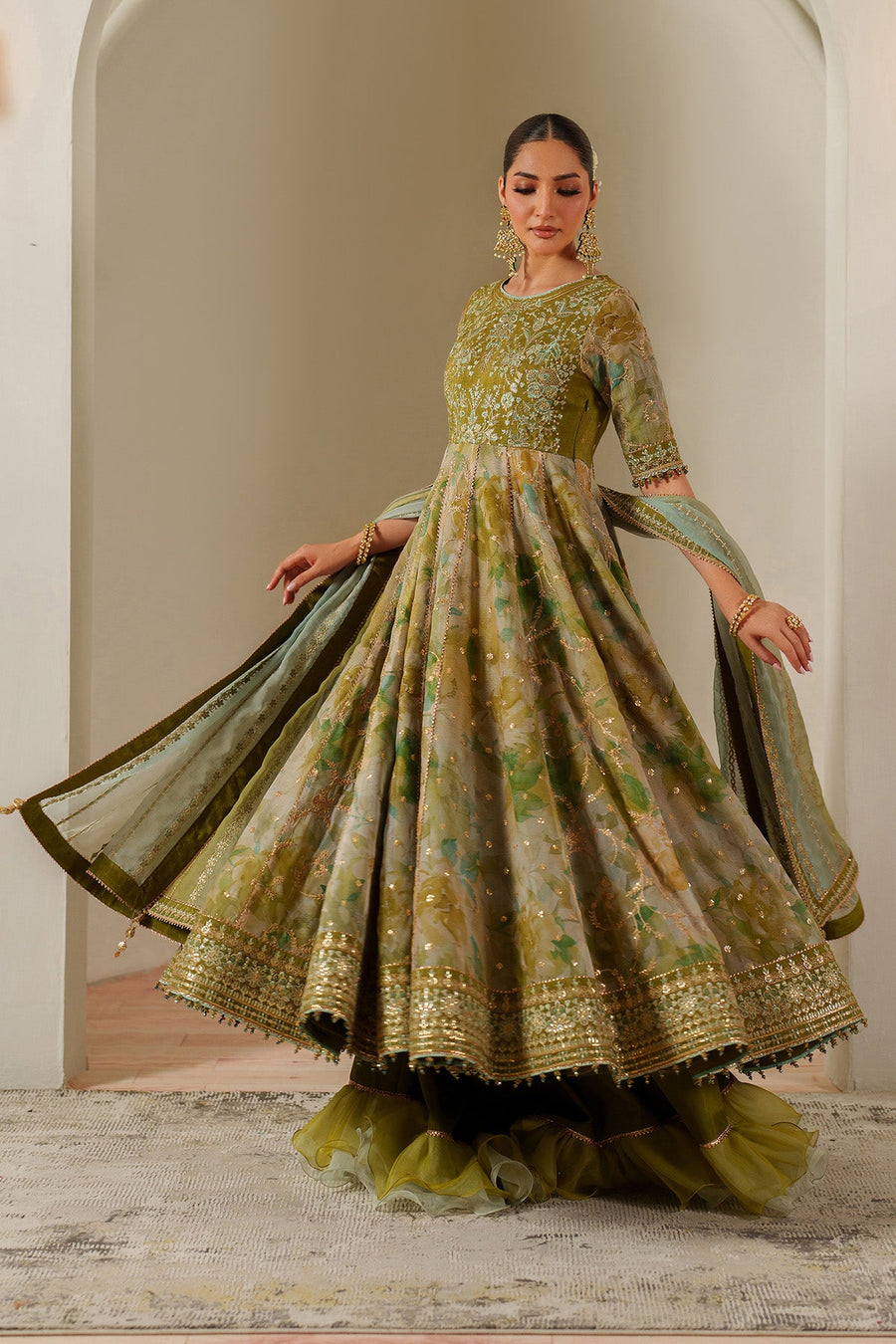 Alizeh Fashion Fleur Embroidered Silk Unstitched 3Pc Suit AF-CH-2195-Renee