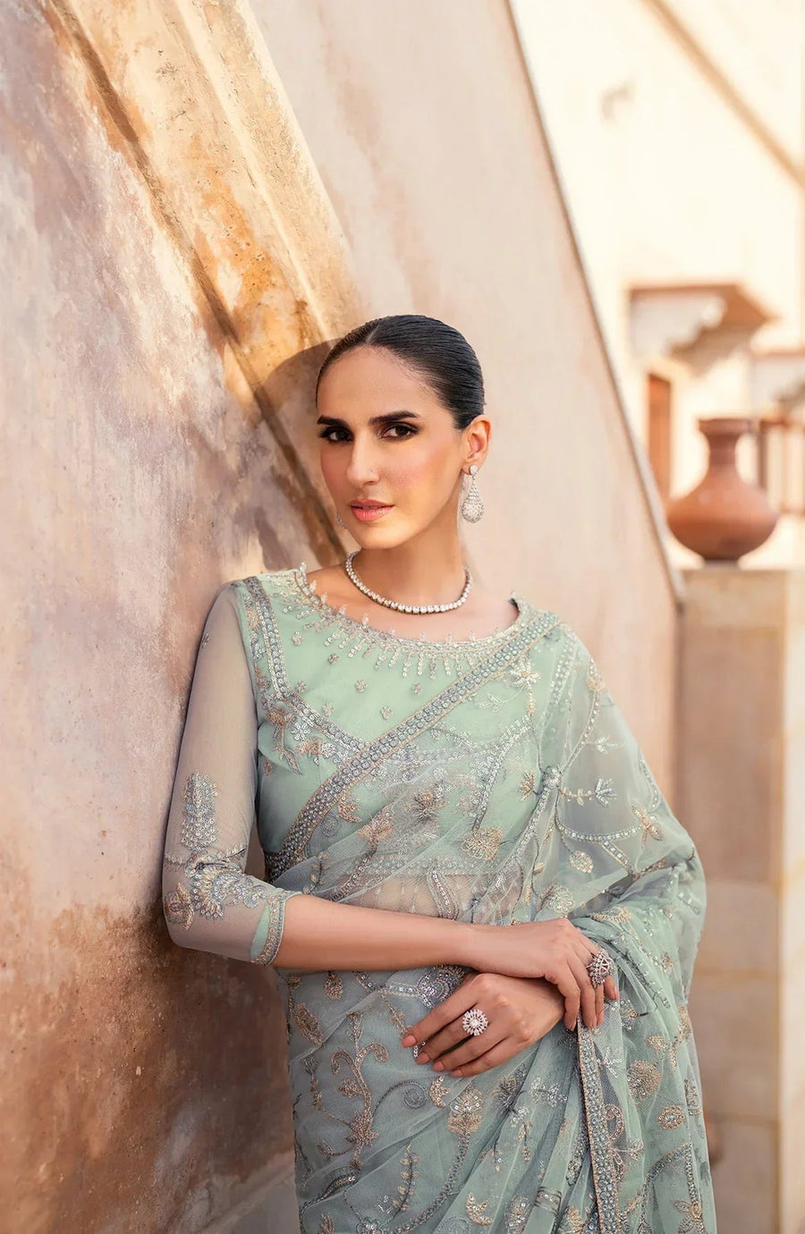 Zarif Sahiba Sequins Embroidered Net Unstitched 3Pc Suit UNST-SBA-06 INEESA