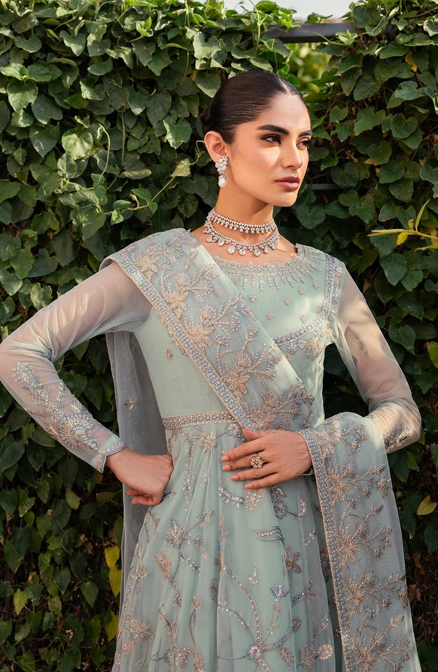 Zarif Sahiba Sequins Embroidered Net Unstitched 3Pc Suit UNST-SBA-06 INEESA