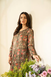 Hemstitch Printed Pret Silk Fabric 2 Piece Suit PPS-003 Hazel