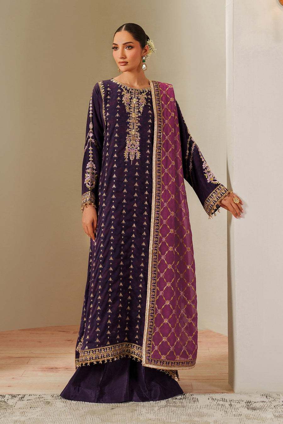 Alizeh Fashion Fleur Embroidered Chiffon Unstitched 3Pc Suit AF-CH-2196-Reya