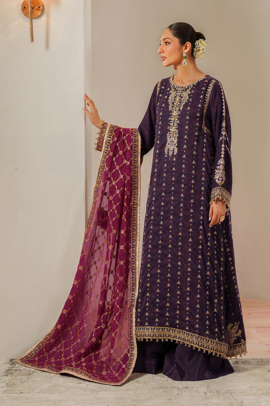 Alizeh Fashion Fleur Embroidered Chiffon Unstitched 3Pc Suit AF-CH-2196-Reya
