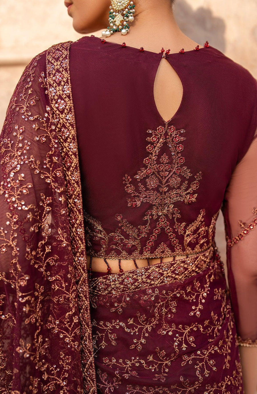 Zarif Sahiba Sequins Embroidered Net Unstitched 3Pc Suit UNST-SBA-01 ELIF
