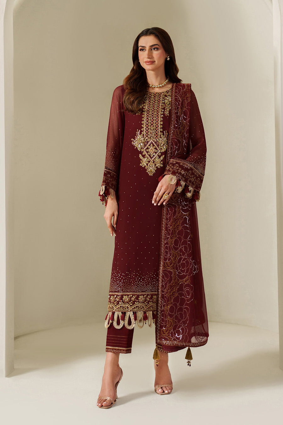 Alizeh Reena Embroidered Chiffon Unstitched 3Pc Suit AF-HM-4047-Kavya