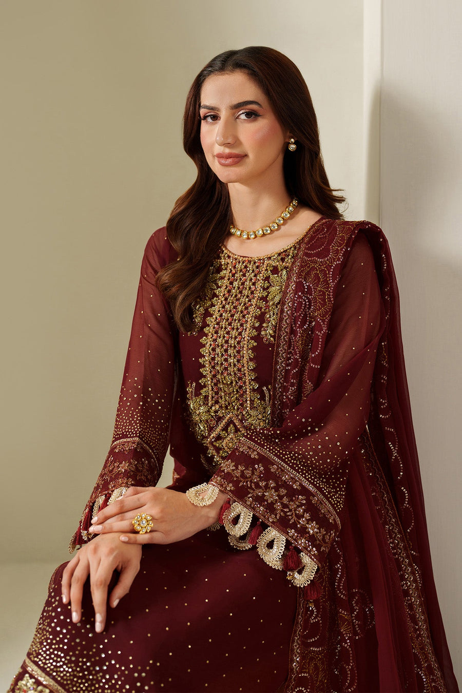 Alizeh Reena Embroidered Chiffon Unstitched 3Pc Suit AF-HM-4047-Kavya