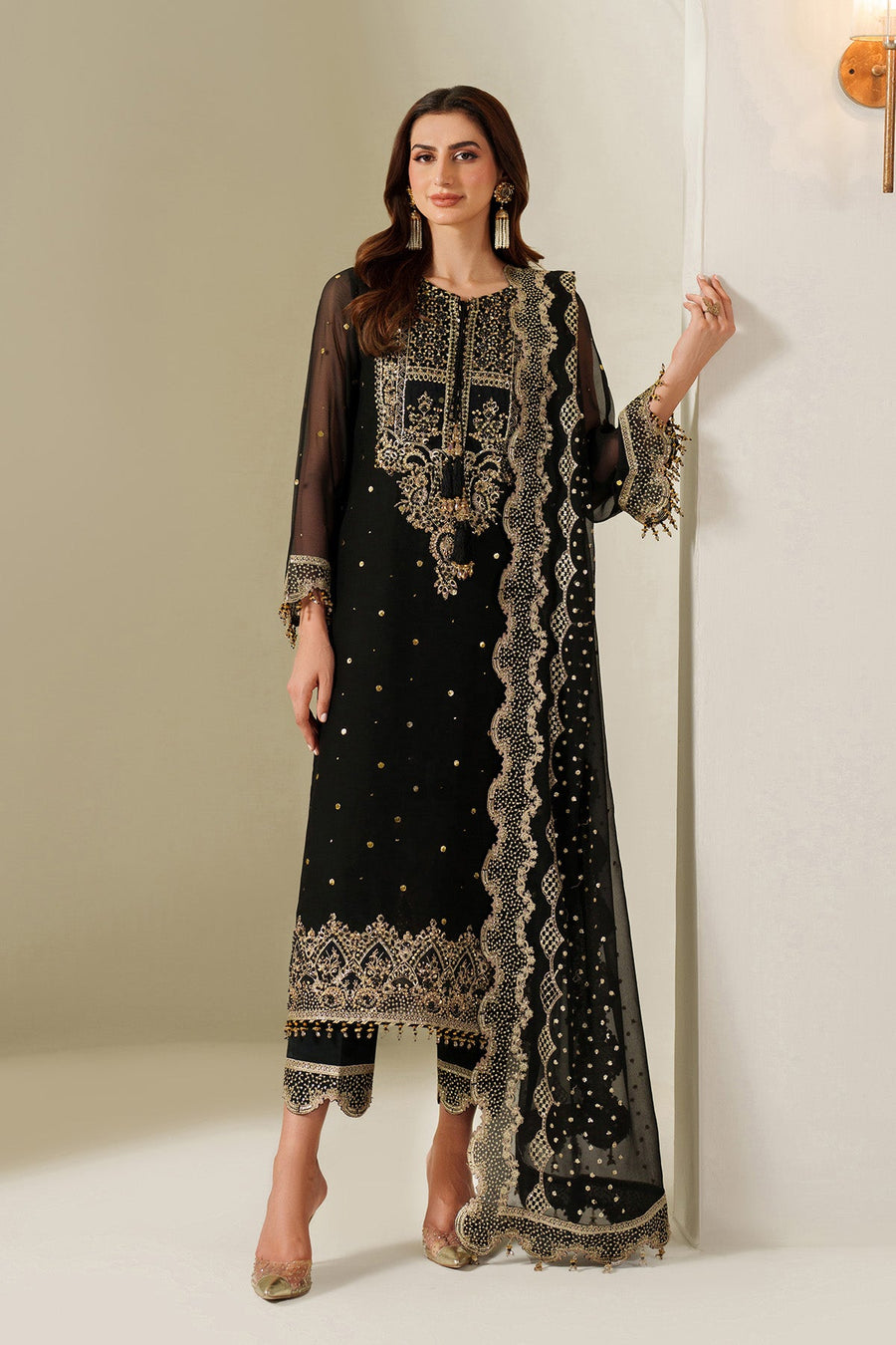 Alizeh Reena Embroidered Chiffon Unstitched 3Pc Suit AF-HM-4049-Reshma