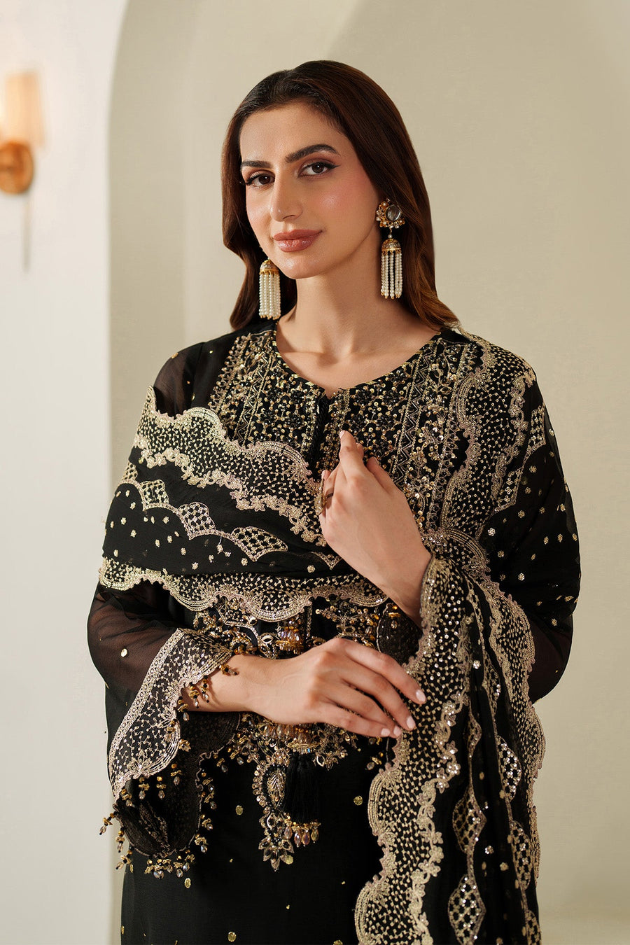 Alizeh Reena Embroidered Chiffon Unstitched 3Pc Suit AF-HM-4049-Reshma