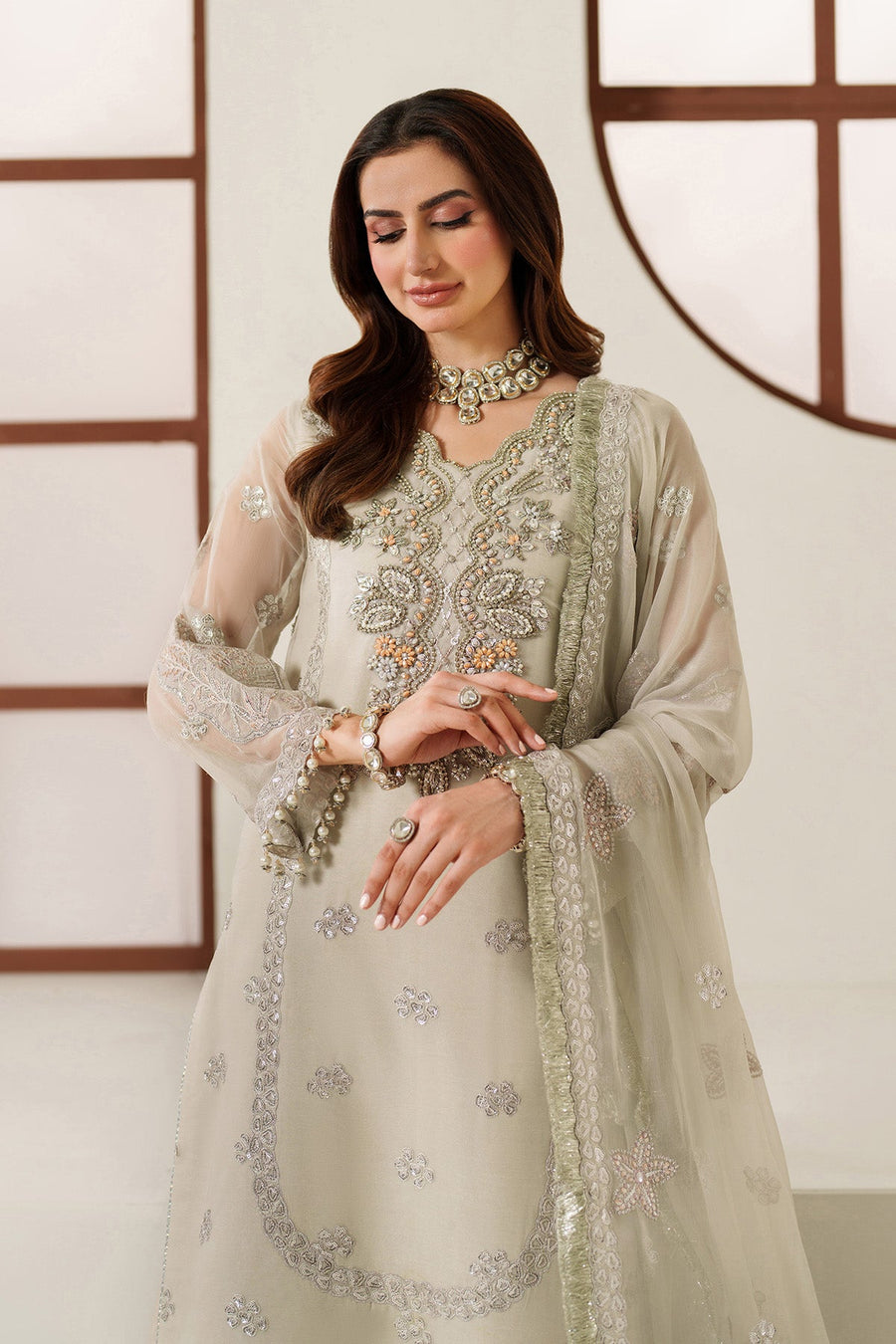 Alizeh Reena Embroidered Chiffon Unstitched 3Pc Suit AF-HM-4048-Nashmia
