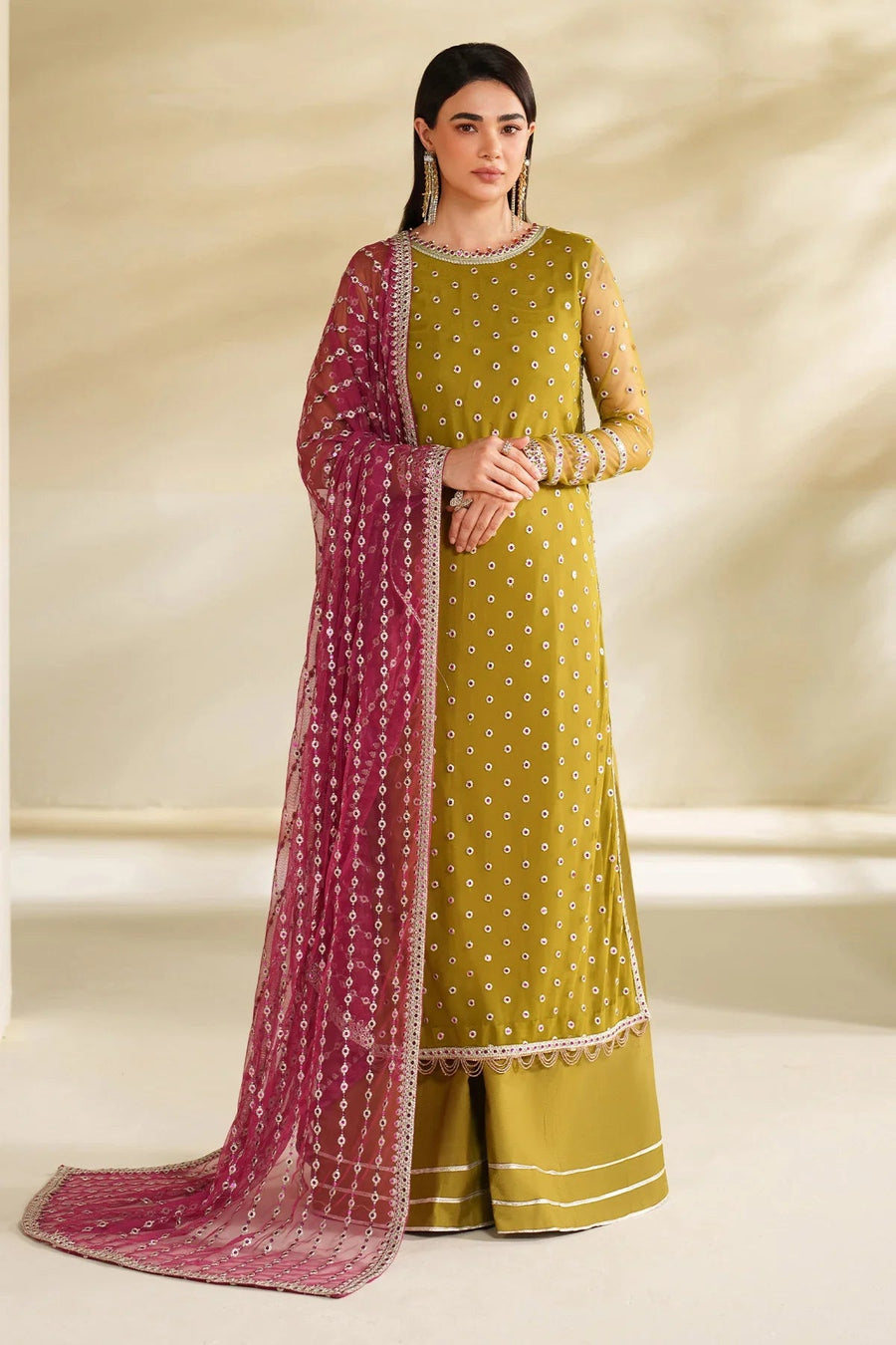 Zarif Roohi Sequins Embroidered Net Unstitched 3Pc Suit ZRF-RFE-05 Janeer
