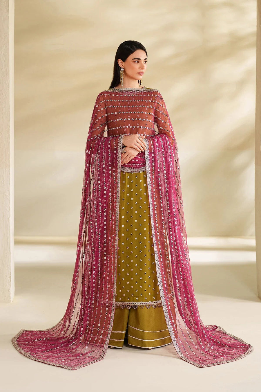 Zarif Roohi Sequins Embroidered Net Unstitched 3Pc Suit ZRF-RFE-05 Janeer