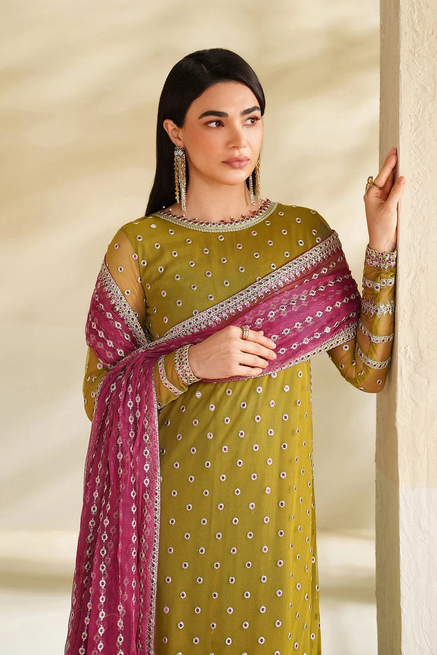 Zarif Roohi Sequins Embroidered Net Unstitched 3Pc Suit ZRF-RFE-05 Janeer