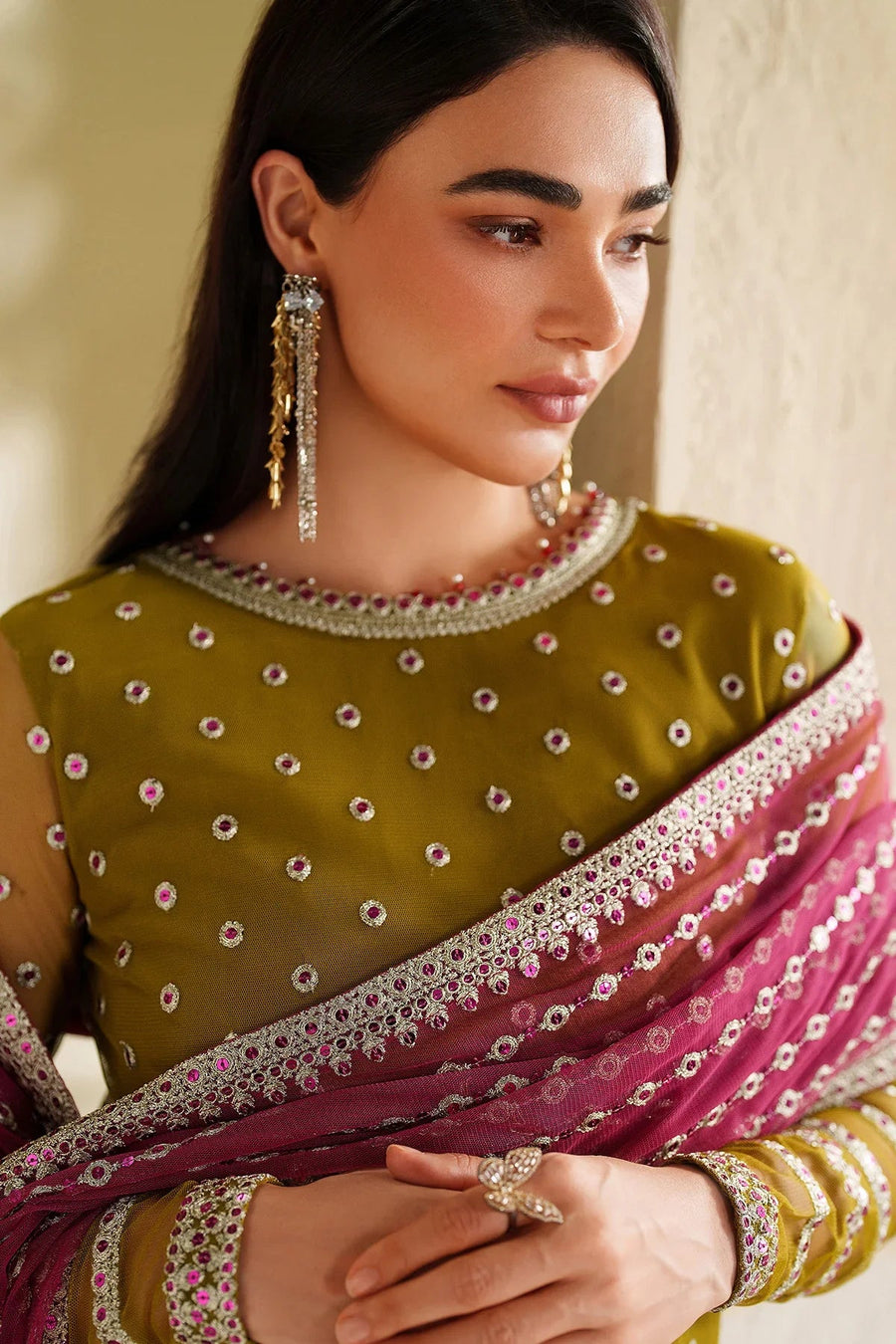Zarif Roohi Sequins Embroidered Net Unstitched 3Pc Suit ZRF-RFE-05 Janeer