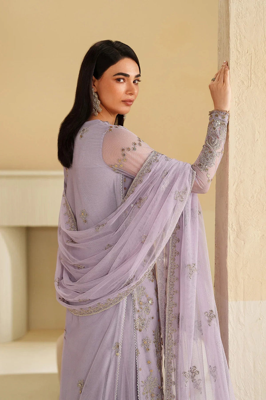 Zarif Roohi Sequins Embroidered Net Unstitched 3Pc Suit ZRF-RFE-04 Sirha