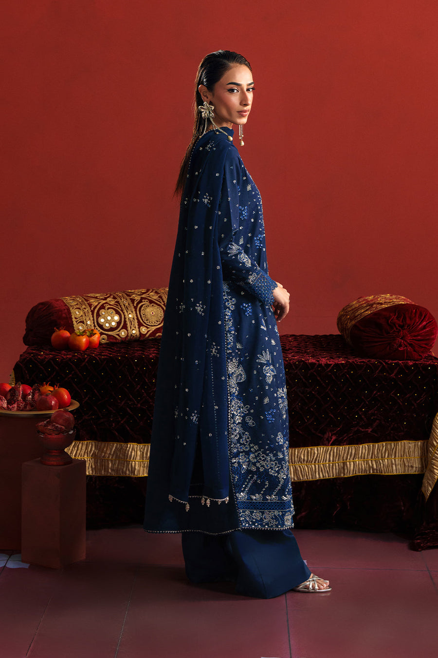 Neeshay Shagun Embroidered Raw Silk Unstitched 3Pc Suit - FALAQ