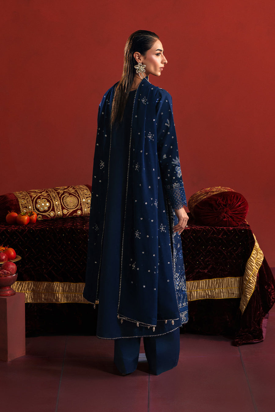 Neeshay Shagun Embroidered Raw Silk Unstitched 3Pc Suit - FALAQ