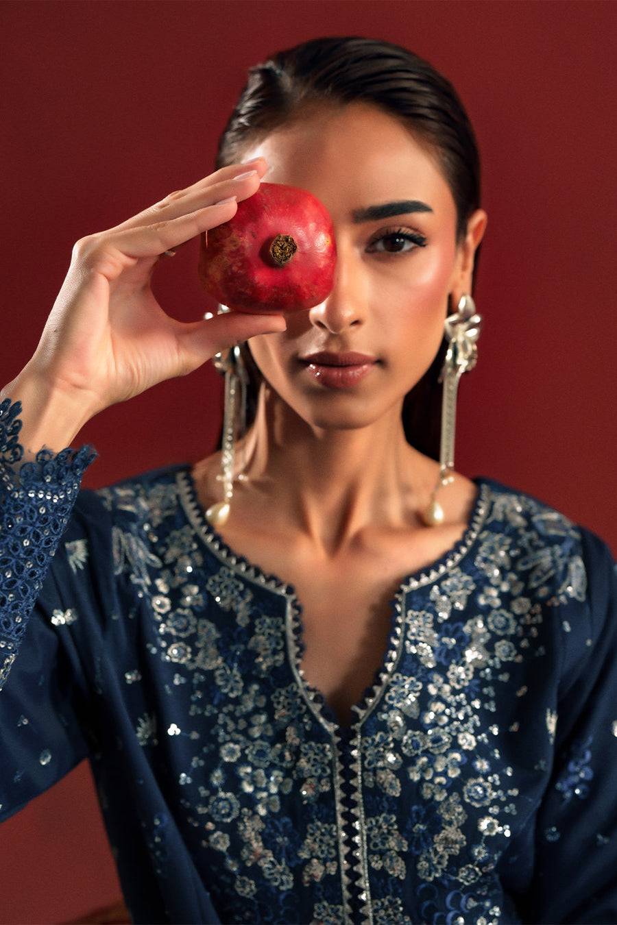 Neeshay Shagun Embroidered Raw Silk Unstitched 3Pc Suit - FALAQ
