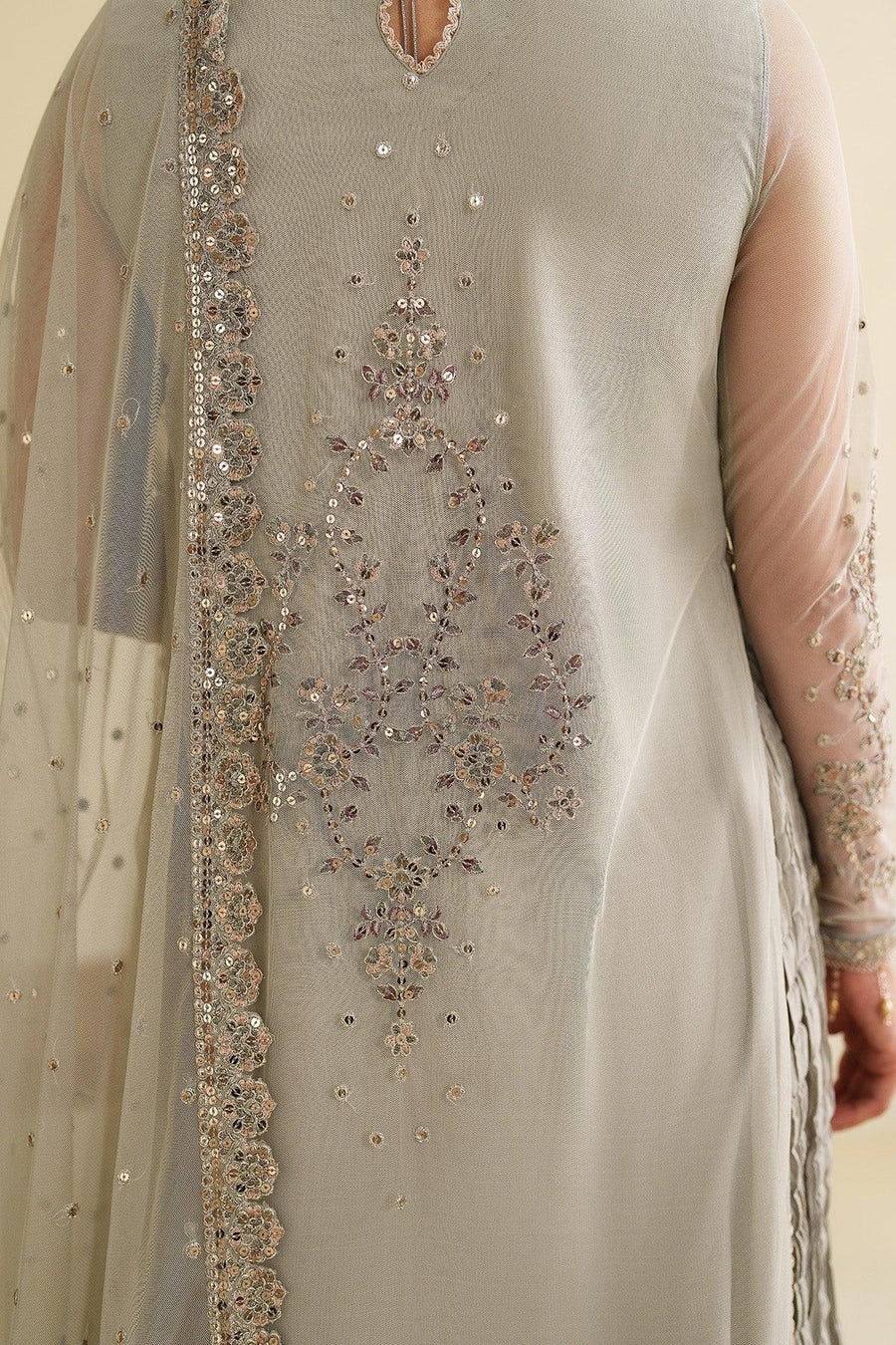 Zarif Roohi Sequins Embroidered Net Unstitched 3Pc Suit ZRF-RFE-06 Milaan