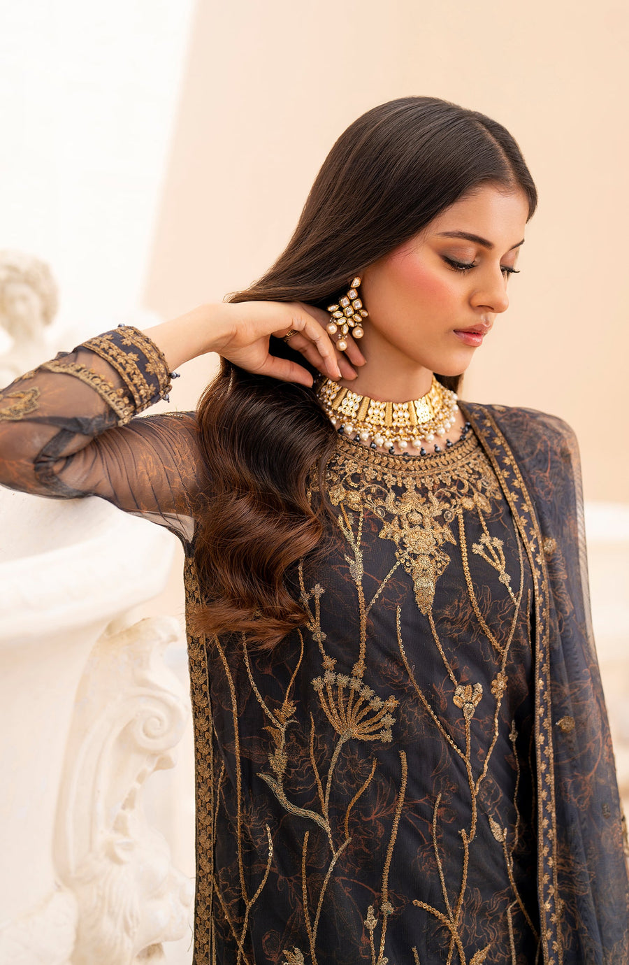Maheer by Zarif Sequins Embroidered Net Unstitched 3Pc Suit ZMU-05 SELENE