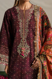 Neeshay Shagun Embroidered Raw Silk Unstitched 3Pc Suit - MAHVEEN