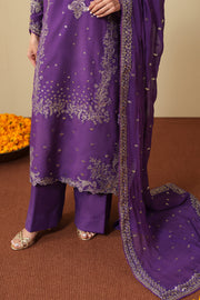 Neeshay Shagun Embroidered Raw Silk Unstitched 3Pc Suit - ZAREESHA