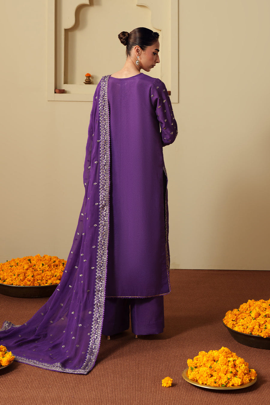 Neeshay Shagun Embroidered Raw Silk Unstitched 3Pc Suit - ZAREESHA