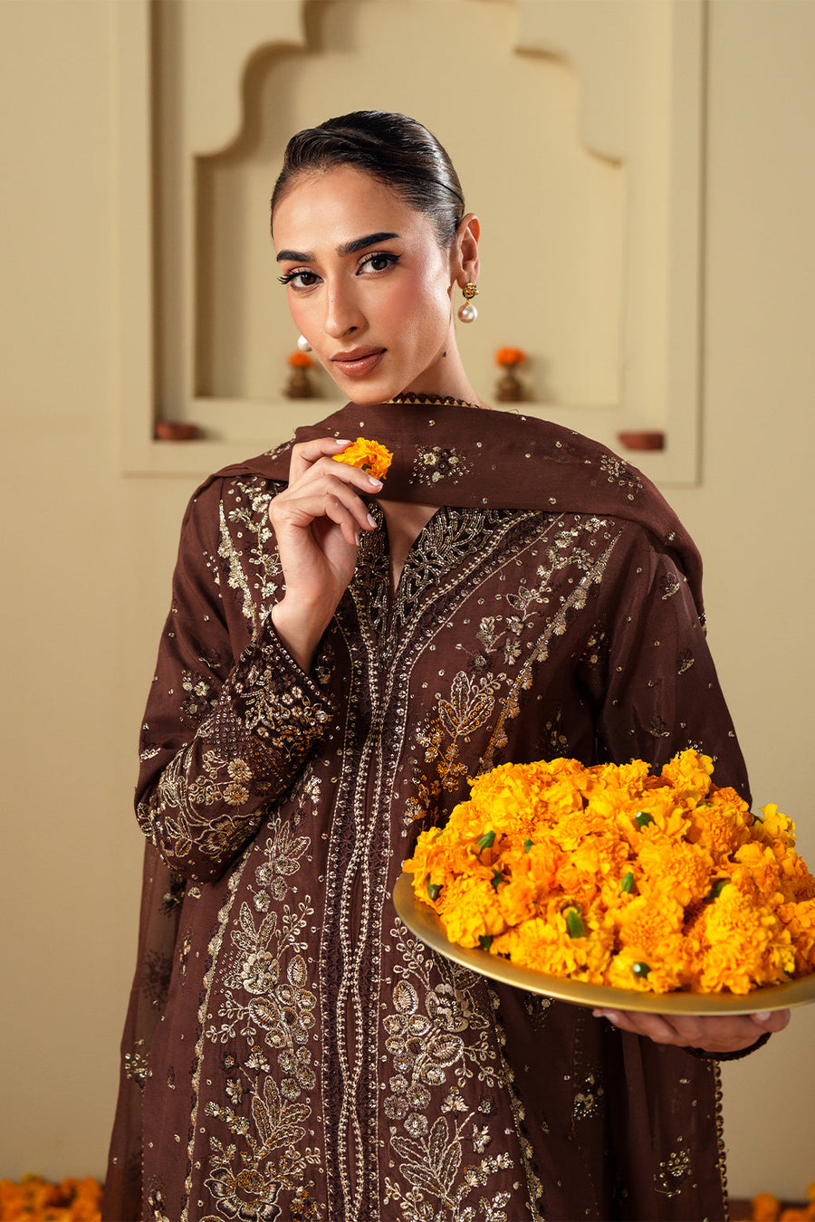 Neeshay Shagun Embroidered Raw Silk Unstitched 3Pc Suit - MAHROOB