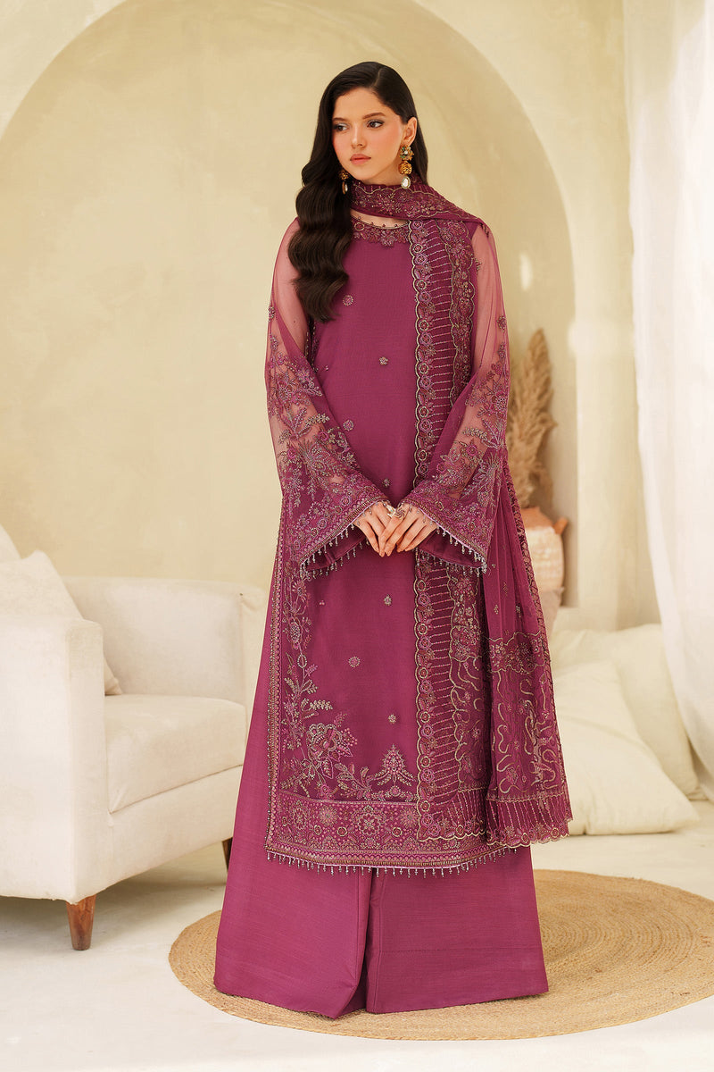Zarif Meesa Sequins Embroidered Net Unstitched 3Pc Suit - Orila