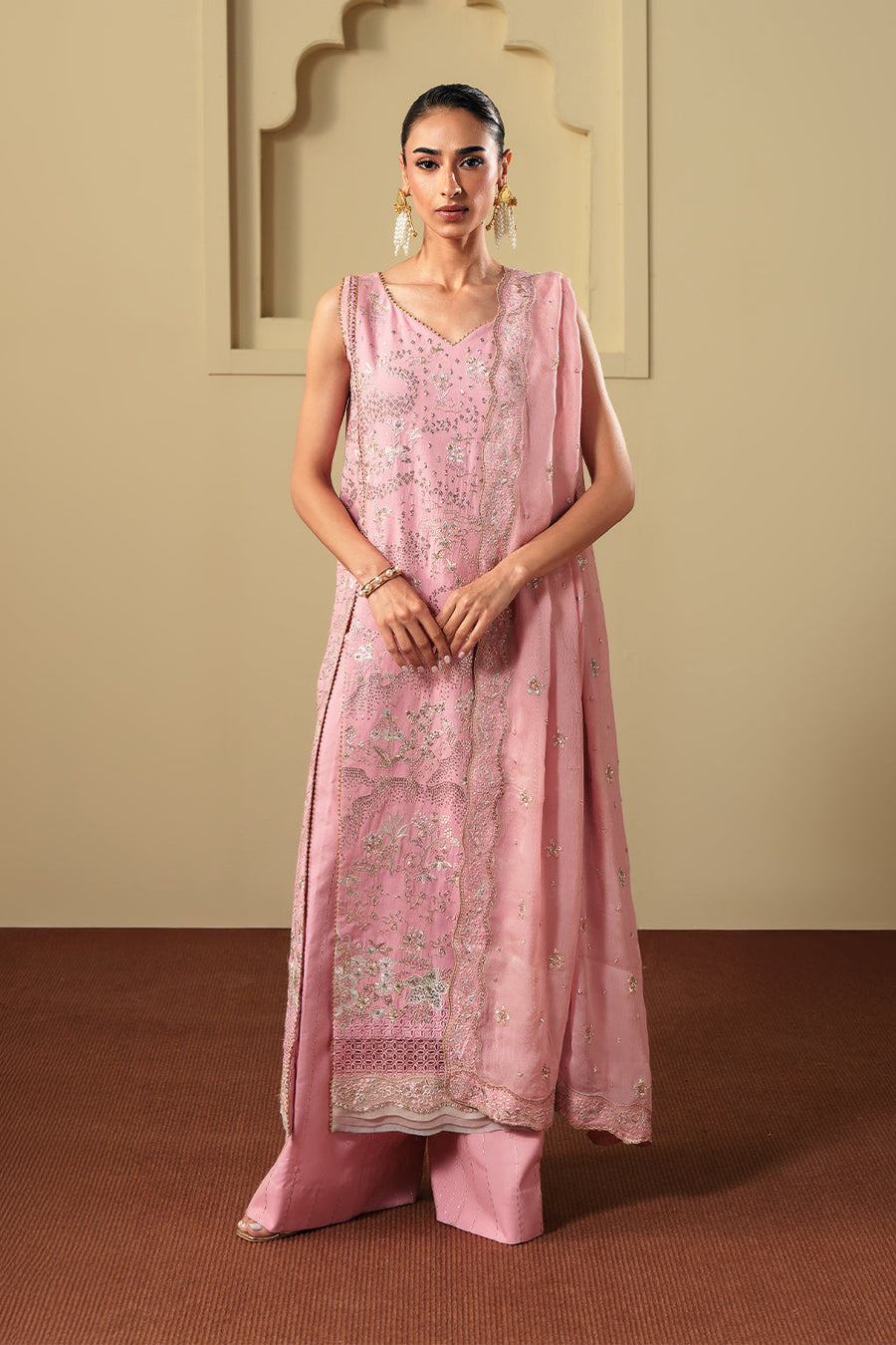 Neeshay Shagun Embroidered Raw Silk Unstitched 3Pc Suit - ARMEEN
