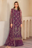 Zarif Iris Sequins Embroidered Net Unstitched 3Pc Suit ZRI-04 SALVIA