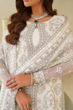 Zarif Meesa Sequins Embroidered Net Unstitched 3Pc Suit - Meehar