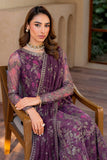Zarif Iris Sequins Embroidered Net Unstitched 3Pc Suit ZRI-04 SALVIA