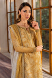 Zarif Iris Sequins Embroidered Net Unstitched 3Pc Suit ZRI-03 MARIGOLD