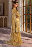 Zarif Iris Sequins Embroidered Net Unstitched 3Pc Suit ZRI-03 MARIGOLD