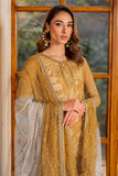 Zarif Iris Sequins Embroidered Net Unstitched 3Pc Suit ZRI-03 MARIGOLD