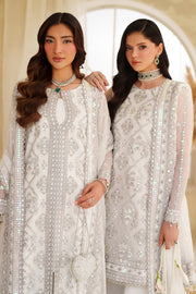 Zarif Meesa Sequins Embroidered Net Unstitched 3Pc Suit - Meehar