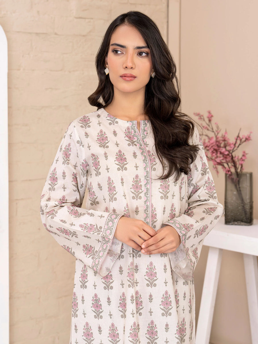Limelight Summer Unstitched Printed Lawn 2Pc Suit U3347 Off White