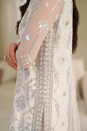 Zarif Meesa Sequins Embroidered Net Unstitched 3Pc Suit - Meehar