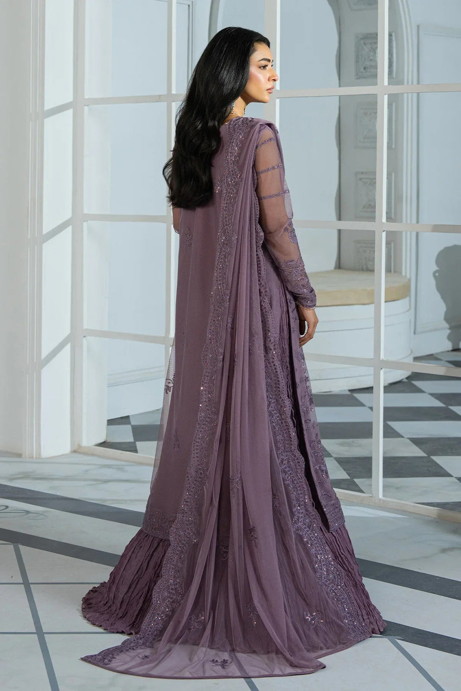 Zarif Inara Sequins Embroidered Net Unstitched 3Pc Suit ZRI-03 NISA