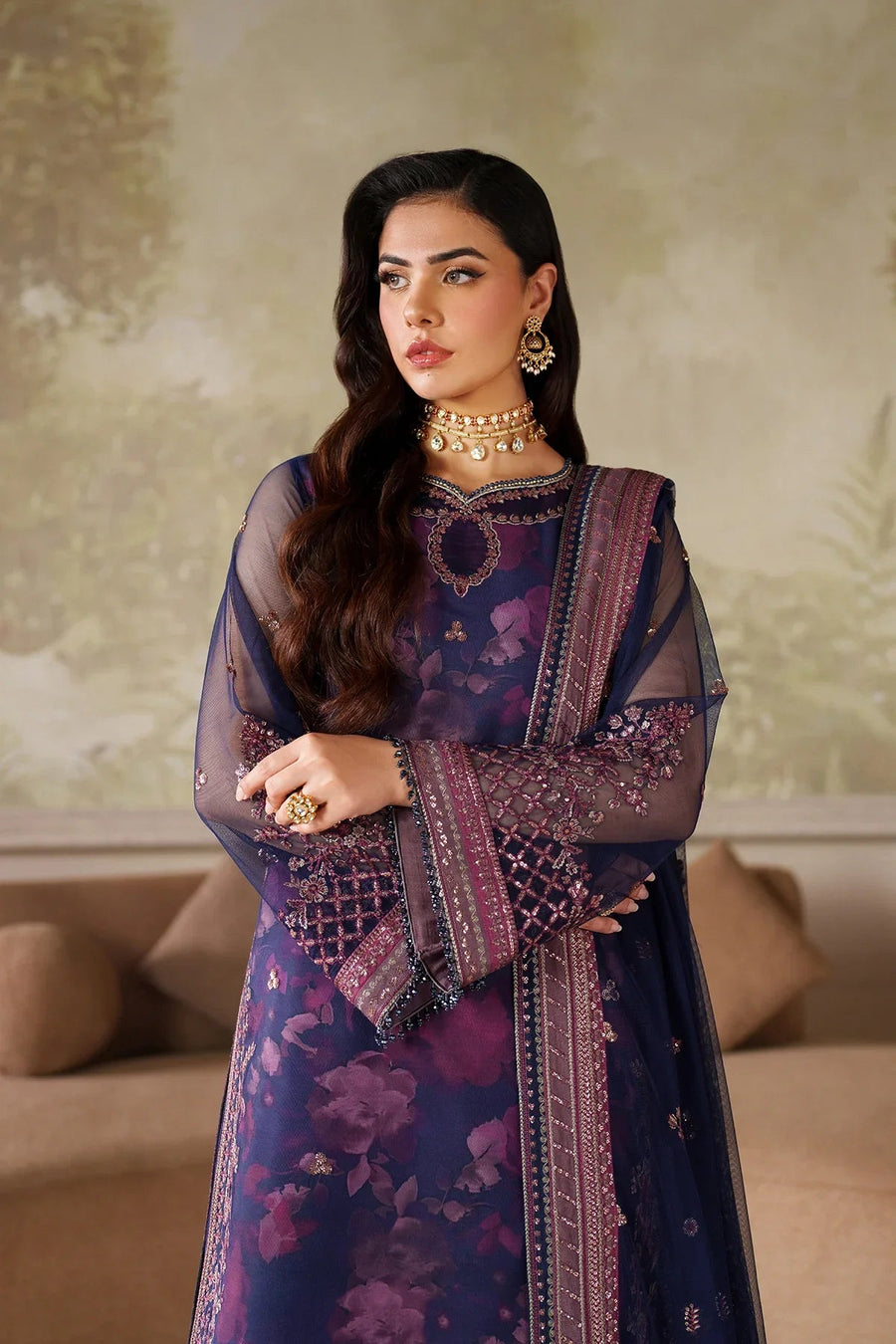 Zarif Zaneera Embroidered Net Unstitched 3Pc Suit ZRF-ZPE-03 ASRA