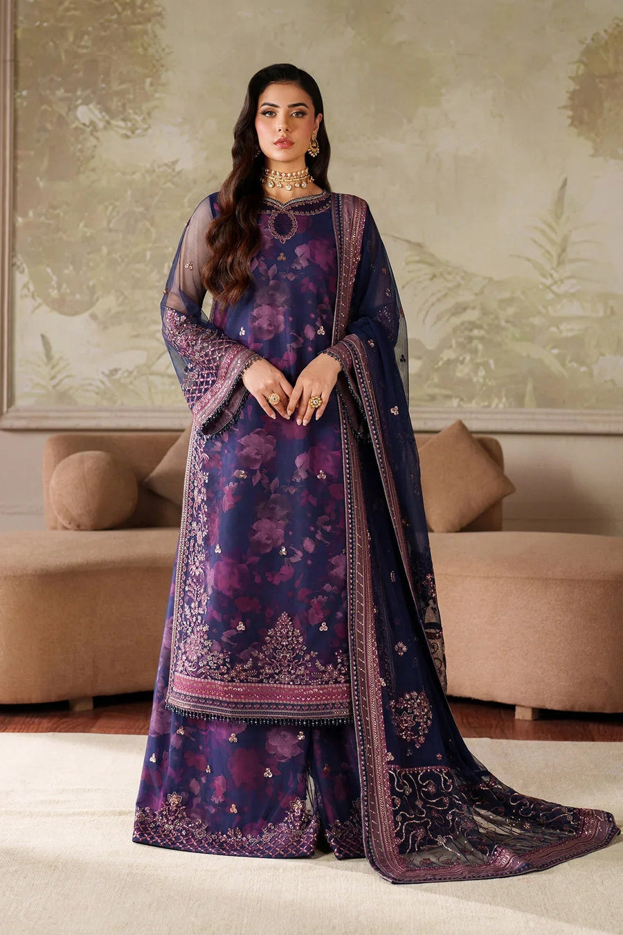 Zarif Zaneera Embroidered Net Unstitched 3Pc Suit ZRF-ZPE-03 ASRA