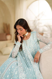 Zarif Meesa Sequins Embroidered Chiffon Unstitched 3Pc Suit - Munaar