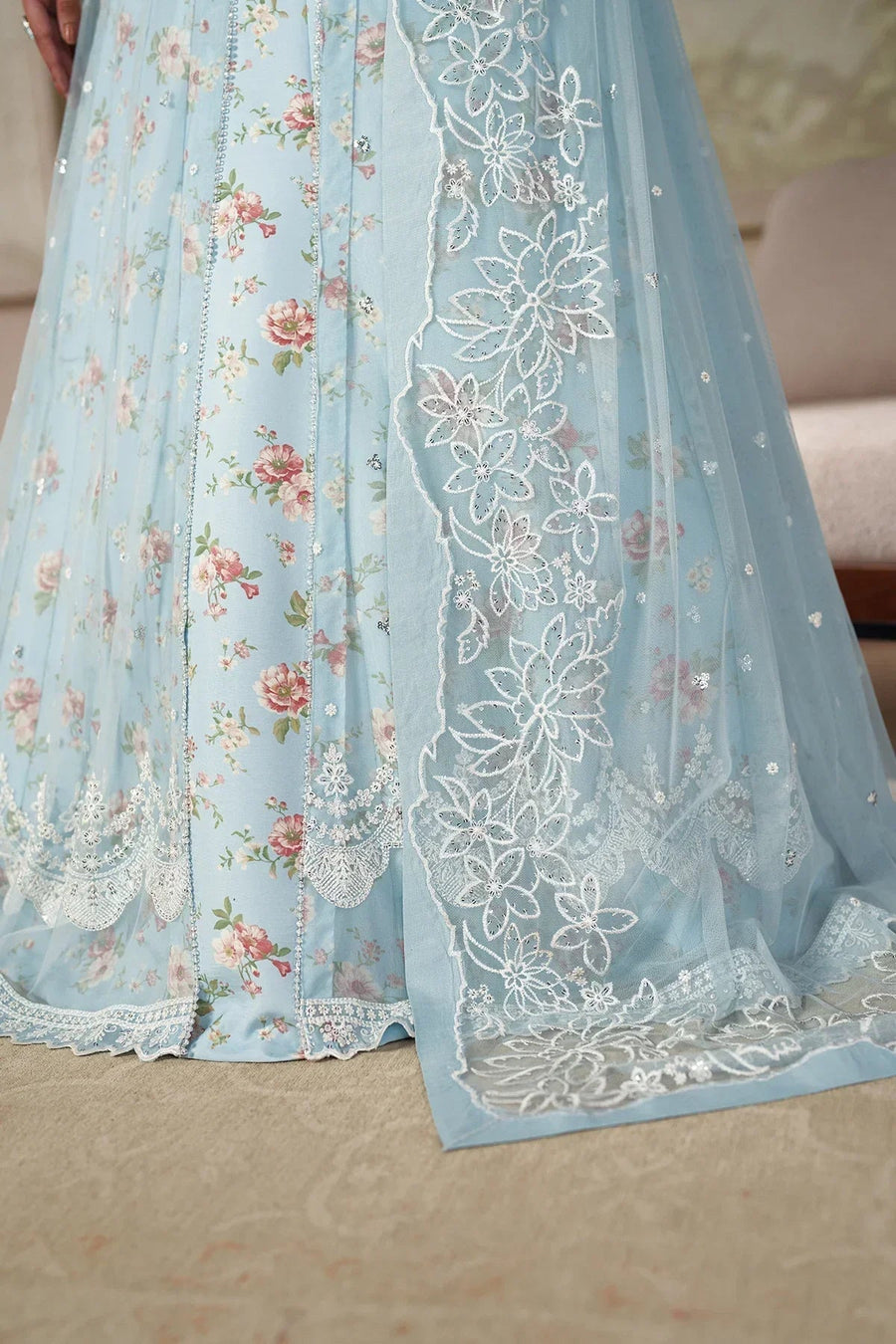 Zarif Zaneera Embroidered Net Unstitched 3Pc Suit ZRF-ZPE-02 AROOSH