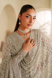 Zarif Meesa Sequins Embroidered Net Unstitched 3Pc Suit - Lemha